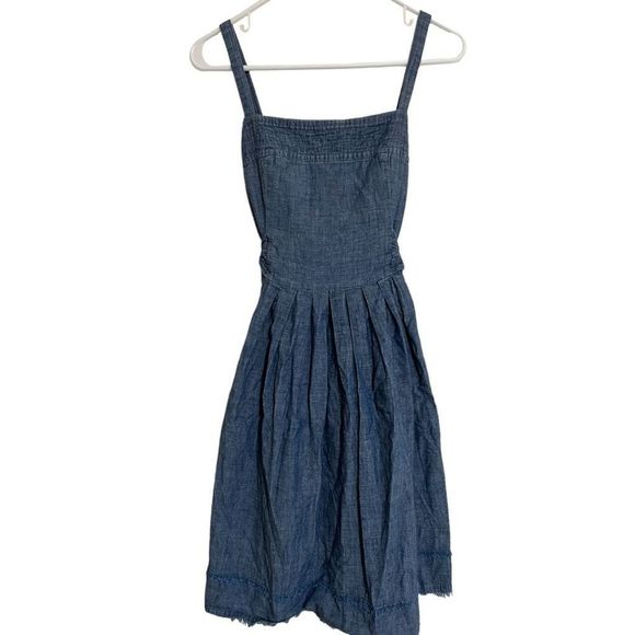 TALBOTS Chambray Denim Tie-Back Sundress 4 - Picture 2 of 7
